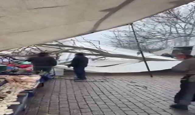 Pazar yerinde korku dolu anlar!