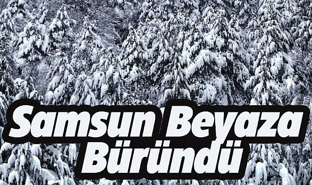 Samsun'a kar yağdı! Kartpostallık manzaralar oluştu