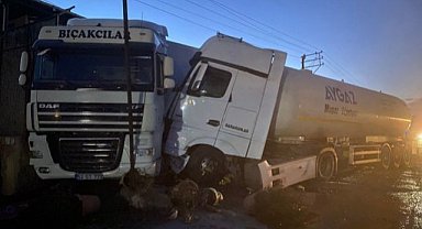 Samsun'da LPG yüklü tanker tıra çarptı