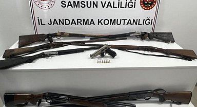 Samsun'da ruhsatsız tüfekler ele geçirildi