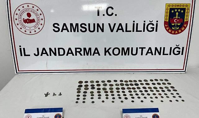 Samsun'da tarihi eser operasyonu! 113 adet sikke ele geçirildi