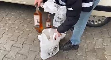 Samsun’un İlkadım'da araçta kaçak sigara ve içki bulundu