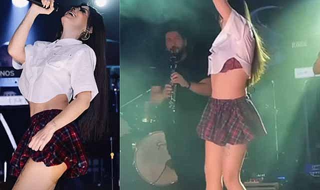 Simge Sağın mini eteği ve 16 cm topuklu ayakkabısıyla döktürdü