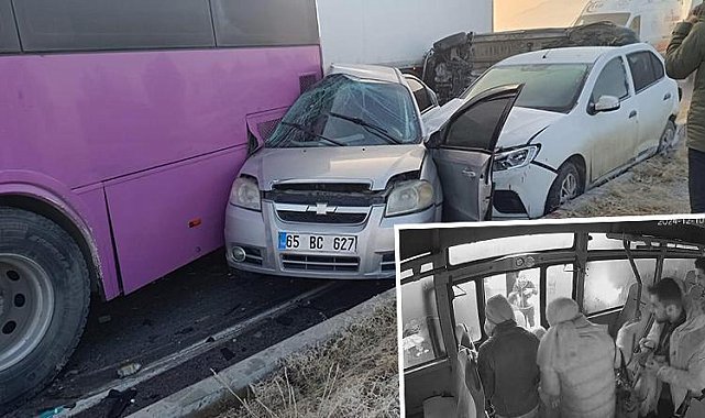 Van'da 35 aracın karıştığı kaza kamerada