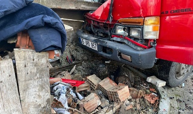 Zeytin yüklü kamyonet eve daldı! 1 kişi öldü 2 kişi yaralandı