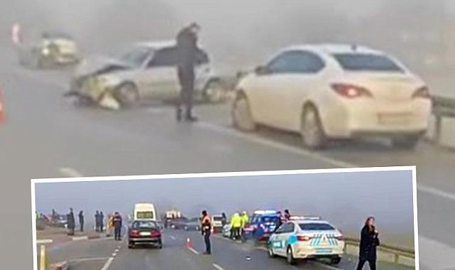 13 aracın karıştığı zincirleme kazada 7 kişi yaralandı