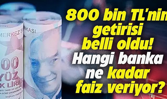 800 bin TL'nin getirisi belli oldu! Hangi banka ne kadar faiz veriyor?