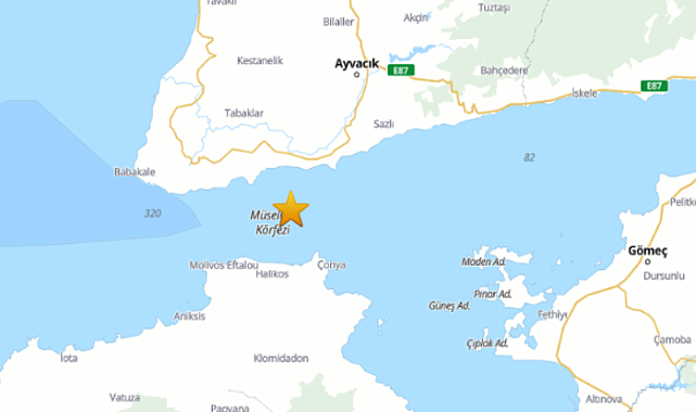 AFAD duyurdu: Çanakkale Ayvacık açıklarında 5.2 büyüklüğünde deprem!