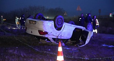 Ankara'da feci kaza! Kontrolden çıkan otomobil takla attı! 1 ölü, 4 yaralı