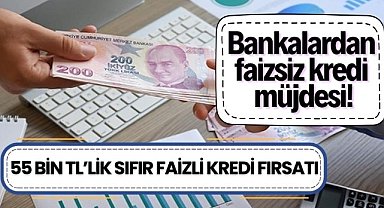 Bankalardan faizsiz kredi müjdesi! 55 bin TL'lik 0 faizli kredi fırsatı