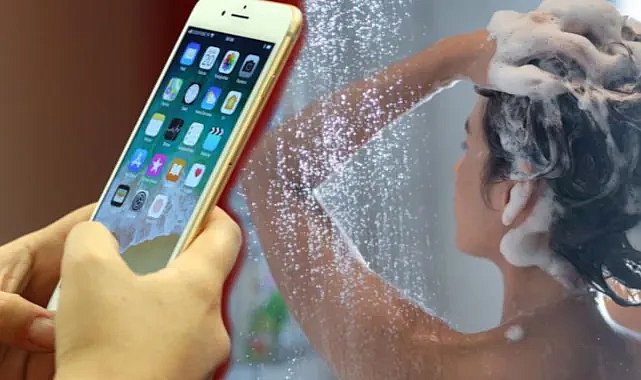 Duşa telefonla giren kadın çıkınca şok oldu! 