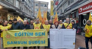 Eğitim-Sen Samsun Şubesi eylem yaptı