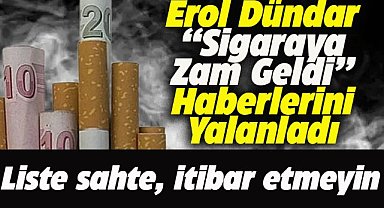 Erol Dündar'dan sigara zammıyla ilgili açıklama