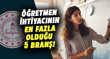 İşte öğretmen ihtiyacının en fazla olduğu 5 branş..