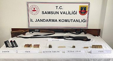 Samsun Ayvacık'ta evinde uyuşturucu ve silahla yakalandı