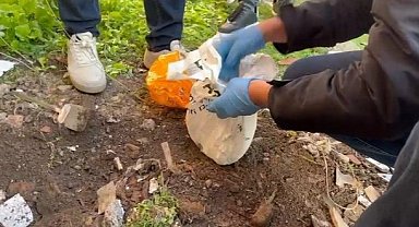 Samsun Canik'te evin bahçesinde uyuşturucu bulundu