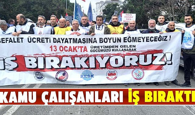 Samsun'da kamu çalışanları iş bıraktı