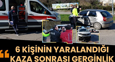 Samsun'da kazada 6 kişi yaralandı! Kaza sonrası gerginlik yaşandı