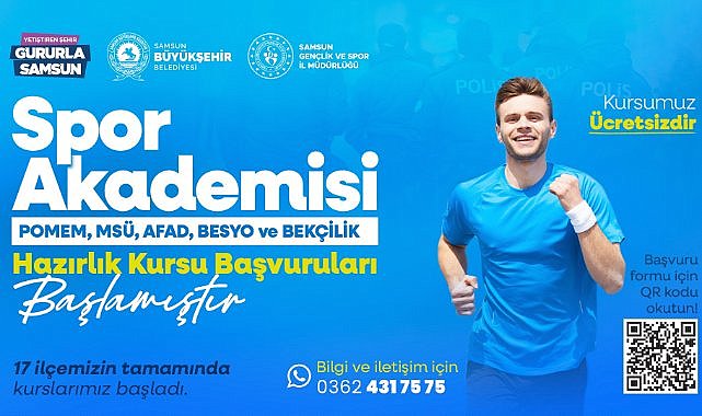 Samsun'da Spor Akademisi Hazırlık Kursları başlıyor