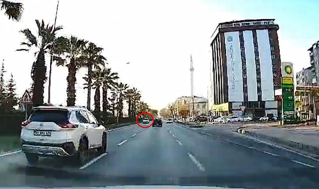 Samsun'da ters yönden giden araç görenleri şok etti