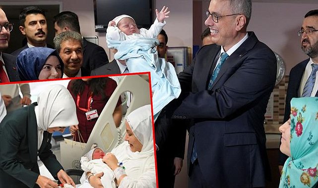 Yeni yılın ilk bebeklerini Bakanlar ziyaret etti