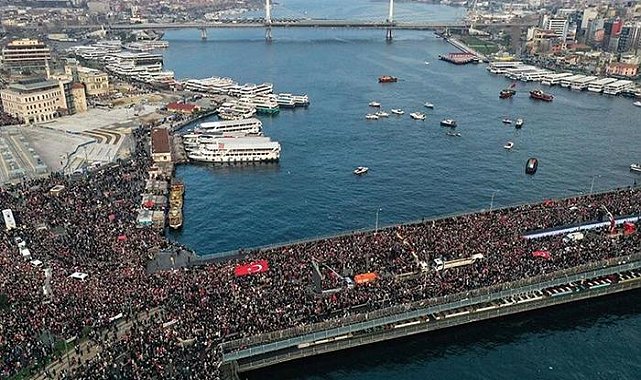 Yeni yılın ilk günü İstanbul'da tarihi buluşma! Yüz binler Gazze için yürüdü