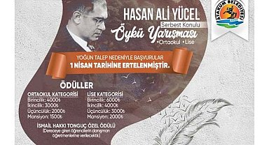 Atakum Belediyesi duyurdu! Hasan Ali Yücel Öykü Yarışmasına başvuru süresi uzatıldı