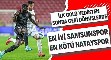 İlk golü yedikten sonra geri dönüşlerde en iyi Samsunspor en kötü Hatayspor