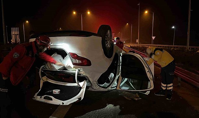 Otobanda çift taraflı trafik kazası: 1 yaralı
