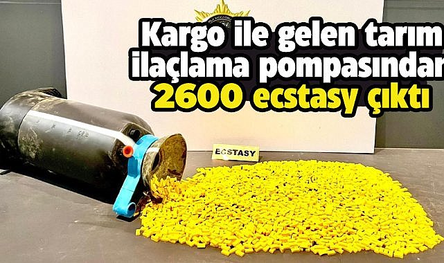 Samsun'a kargo ile gelen tarım ilaçlama pompasından 2600 ecstasy çıktı