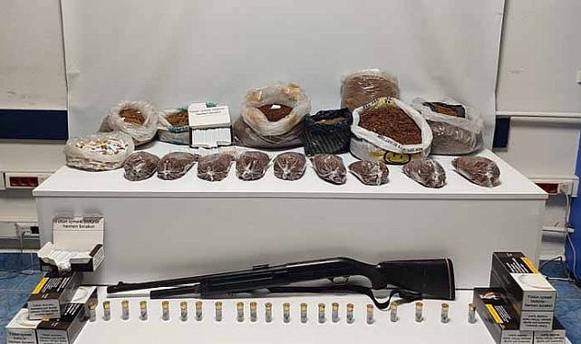 Samsun Alaçam'da kaçak tütün mamulleri operasyonu