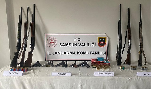 Samsun'da büyük silah operasyonu: 5 tabanca ve 6 av tüfeği ele geçirildi!