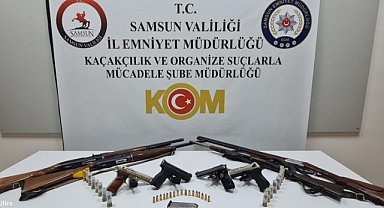Samsun'da büyük silah operasyonu: Çok sayıda tabanca, tüfek ve mühimmat ele geçirildi!