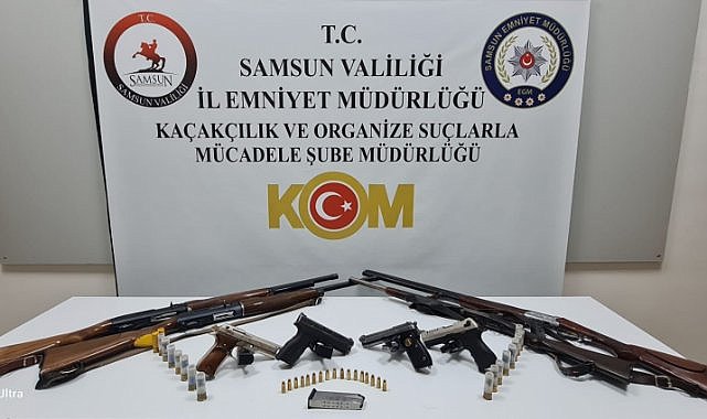 Samsun'da büyük silah operasyonu: Çok sayıda tabanca, tüfek ve mühimmat ele geçirildi!