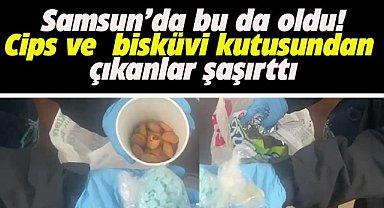 Samsun'da cips ve çikolatalı bisküvi kutusundan uyuşturucu çıktı