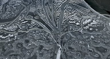 Samsun'da Ladik Gölü'nün büyük kısmı dondu