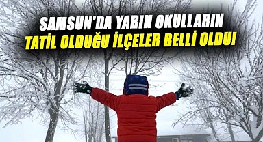 Samsun Milli Eğitim 19 Şubat Çarşamba günü okulların tatil edildiği ilçeleri açıkladı
