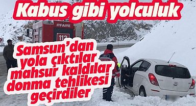 Samsun'dan Adıyaman'a giden aile yolda mahsur kaldı