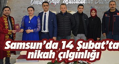 Samsun Havza'da 14 Şubat'ta nikah dairesine koştular