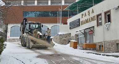 Samsun Havza'da karla mücadele çalışmaları sürüyo