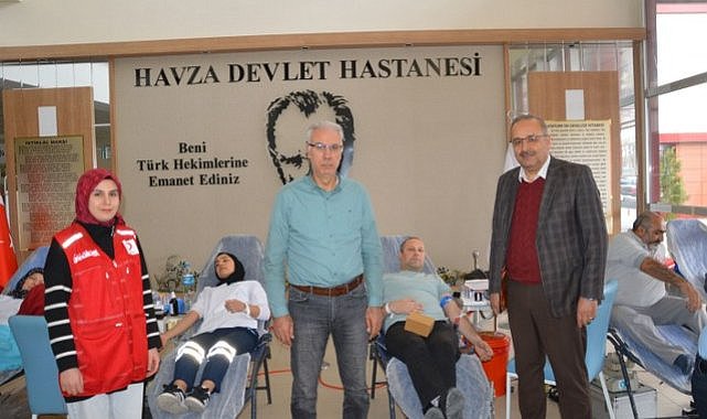 Samsun Havza'da sağlık çalışanlarından kan bağışı