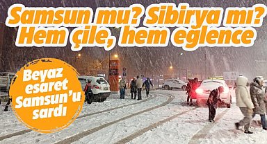 Samsun kar atında kaldı! Soğuk hava dondurdu