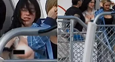 Ünlü şarkıcı Billie Eilish uçaktan çıplak indi!