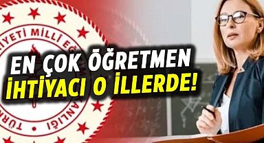 En çok öğretmen ihtiyacı o illerde!