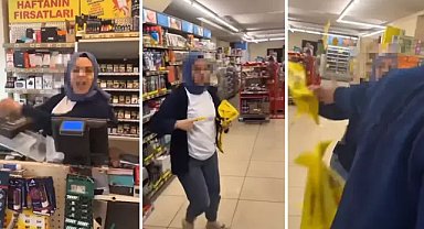 Kadın market görevlisi erkek müşteriye saldırdı! İşte şok eden nedeni