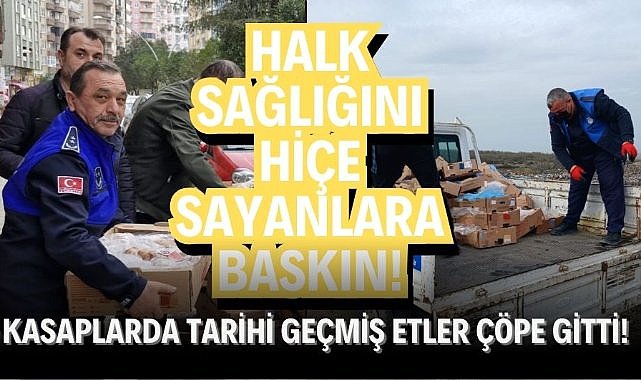 Samsun'da kasaplarda tarihi geçmiş etler çöpe gitti! Halk sağlığını hiçe sayanlara baskın!