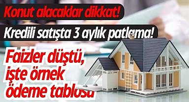 Konut alacaklar dikkat! Kredili satışta 3 aylık patlama! Faizler düştü, işte örnek ödeme tablosu