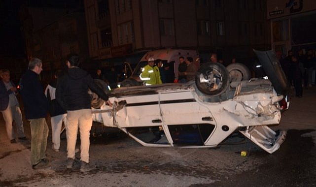 Samsun Bafra'da hurdaya dönen araçtan sağ çıktı