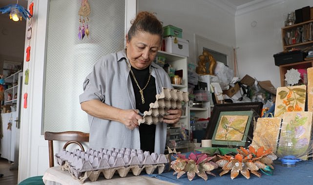 Samsun’da 31 yıldır evsel atıklardan süs eşyaları yapıyor!