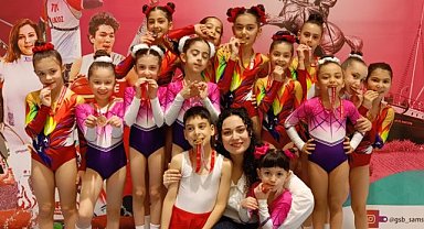 Samsun’da aerobik cimnastikte minikler birincilik için yarıştı